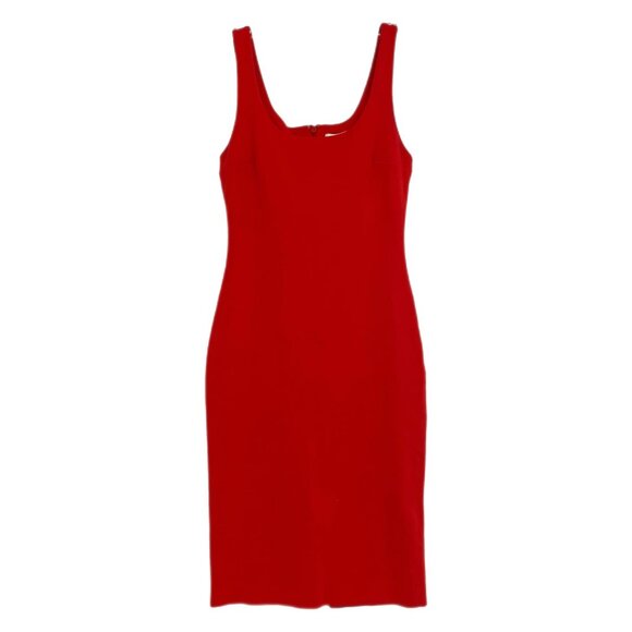 Babaton Red Bodycon Midi Dress | Square Neck Style - Picture 1 of 9